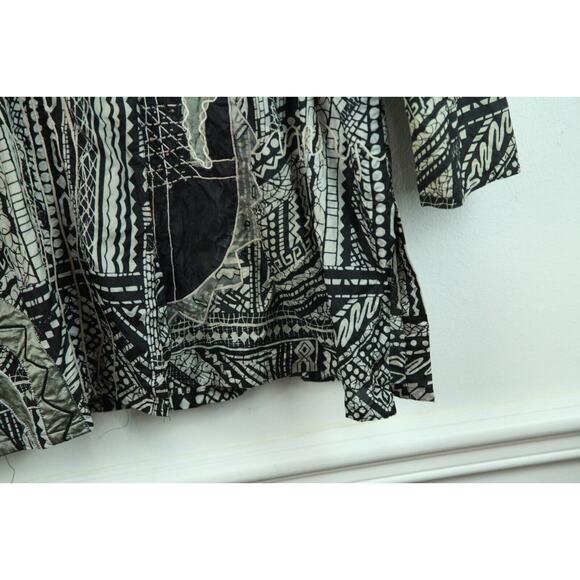 Chicos 3 L Silk FLAW Embroidered Fish Jacket Boho Artsy Embellished Maximalist - Picture 5 of 14